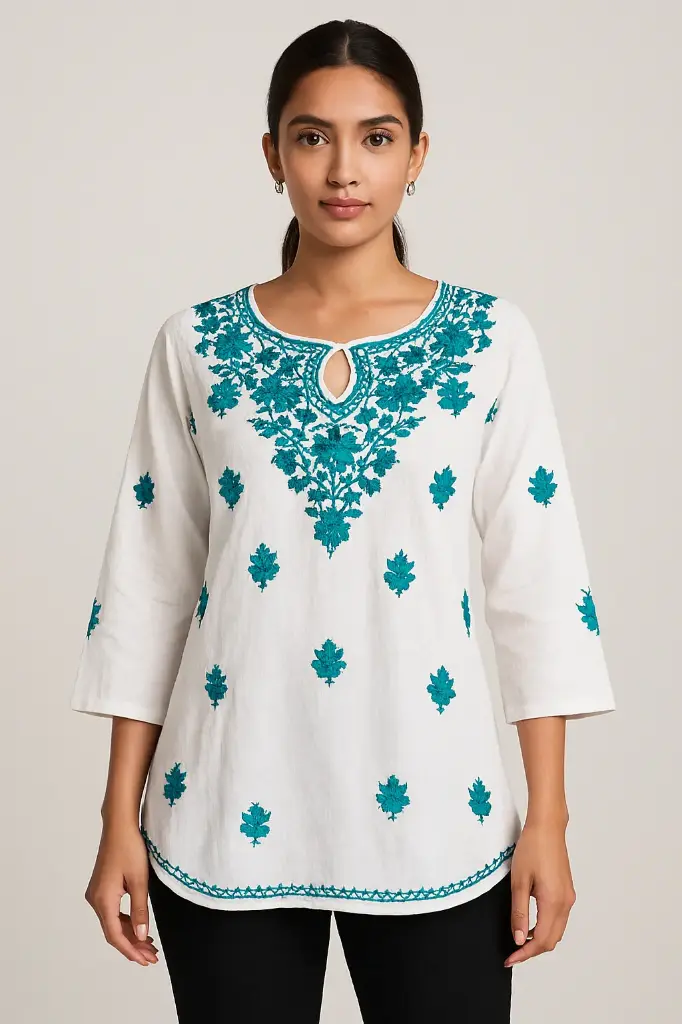 Teal Bloom Kurti