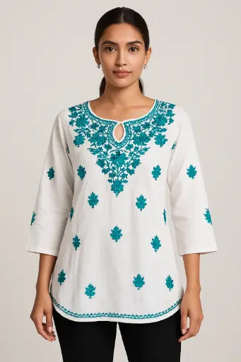 Teal Bloom Kurti